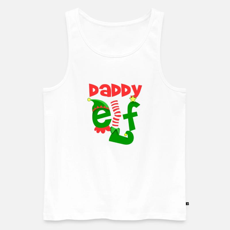 daddy elf - Männer Premium Bio Tank Top - Weiß