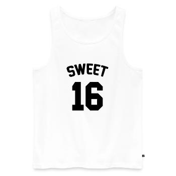 Sweet 16 Sixteen - Débardeur bio Premium Homme - blanc - Devant - AI Model Male 178 light (178cm)