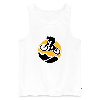 MountainBiker3 - Débardeur bio Premium Homme - blanc - Devant - AI Model Male 178 light (178cm)