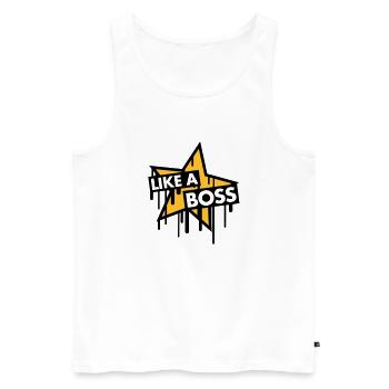 like_a_boss_star - Men's Premium Organic Tank Top - white - Front - Michal (187cm)