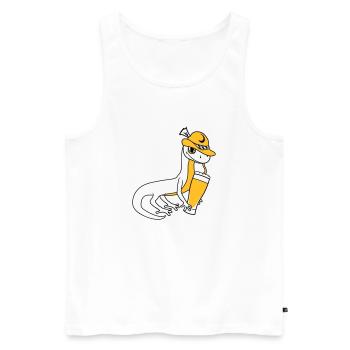 lézard bière bavière alcool à boire pa - Débardeur bio Premium Homme - blanc - Devant - AI Model Male 178 light (178cm)