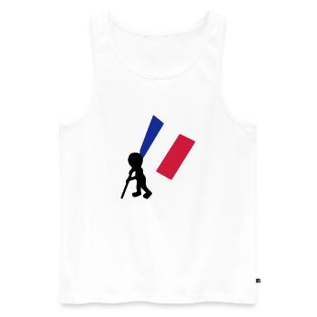 porte drapeau francais - Débardeur bio Premium Homme - blanc - Devant - Michal (187cm)