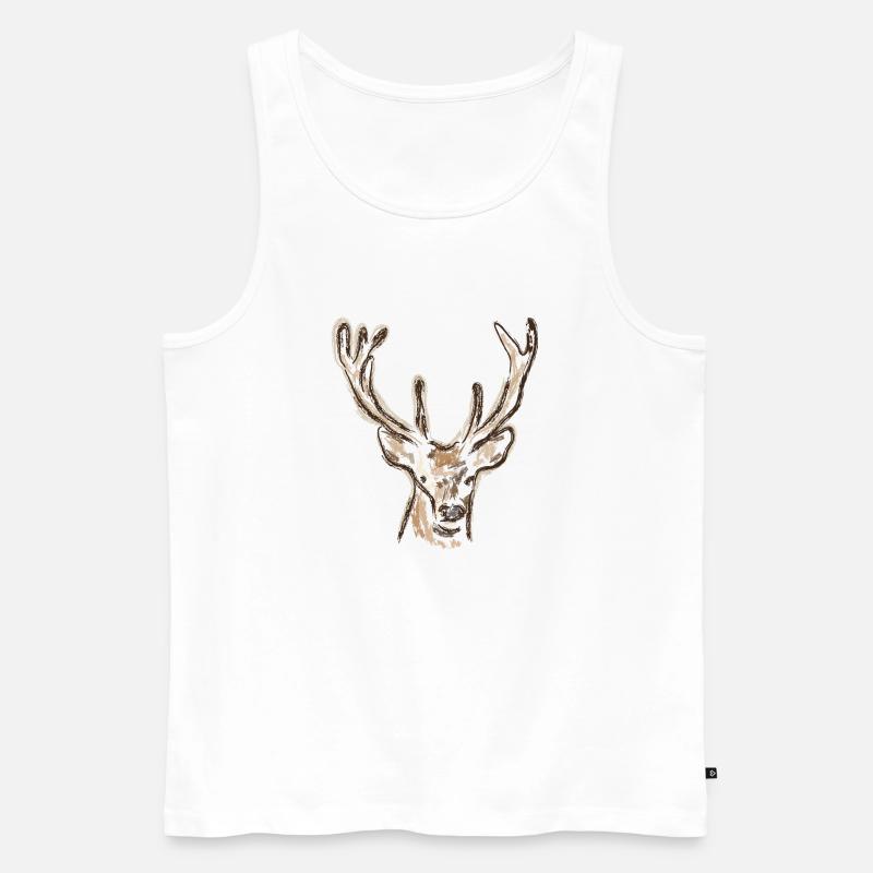 Ich liebe Hirsche Outfit - Männer Premium Bio Tank Top - Weiß