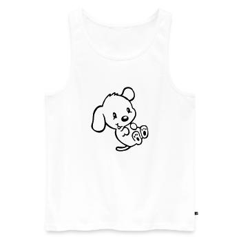 Funny Puppy (it wasn't me) - 1 color - Débardeur bio Premium Homme - blanc - Devant - Michal (187cm)