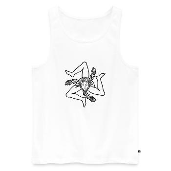 Sicile Trinacria drapeau Sicilien Sicilia - Débardeur bio Premium Homme - blanc - Devant - AI Model Male 178 light (178cm)