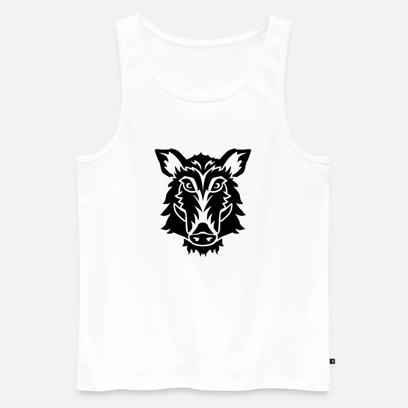 Wildschwein - Männer Premium Bio Tank Top - Weiß