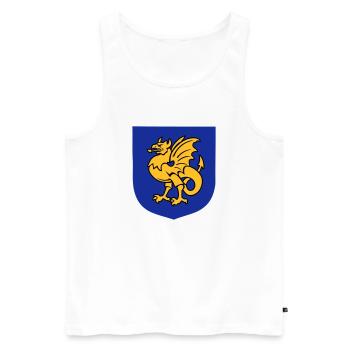 fantasy creature griffin drawing Bornholm - Men's Premium Organic Tank Top - white - Front - AI Model Male 178 light (178cm)