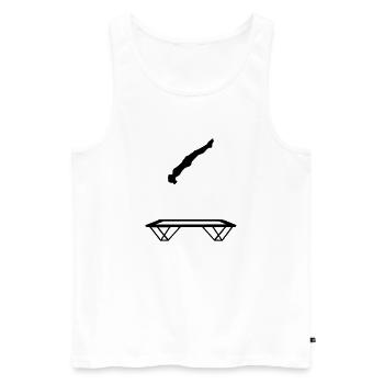 Trampoline - Men's Premium Organic Tank Top - white - Front - AI Model Male 178 light (178cm)