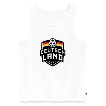 Deutschland Fußball Wappen 04 - Männer Premium Bio Tank Top - Weiß - Vorne - Michal (187cm)