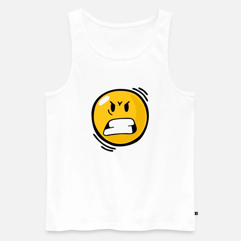Smiley Anger - Canottiera ecologica premium da uomo - bianco