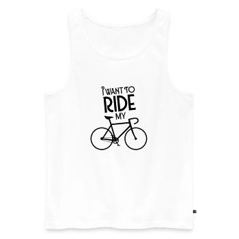 I Want To Ride My Bicycle - Débardeur bio Premium Homme - blanc - Devant - Michal (187cm)