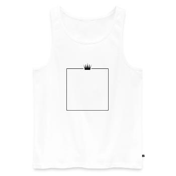 rahmen krone - Männer Premium Bio Tank Top - Weiß - Vorne - AI Model Male 178 light (178cm)