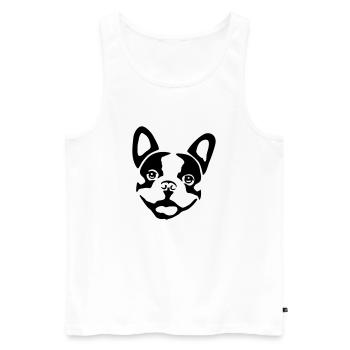 Dog - French Bulldog - Débardeur bio Premium Homme - blanc - Devant - Michal (187cm)