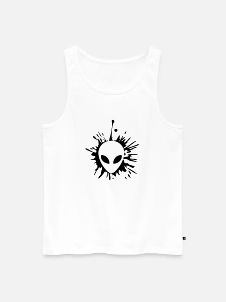 Alien Klecks Tropfen - Männer Premium Bio Tank Top - Weiß