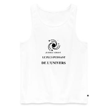 je suis l 'aimant le plus puissant de l' univers. - Débardeur bio Premium Homme - blanc - Devant - AI Model Male 178 light (178cm)