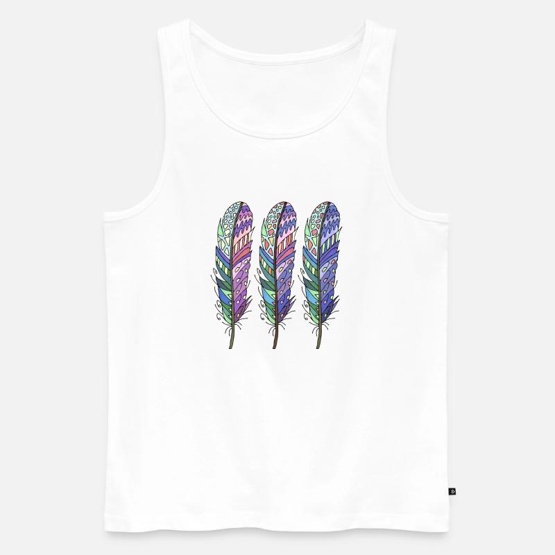Feder - Männer Premium Bio Tank Top - Weiß