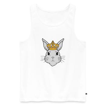 King Rabbit Crown Visage - Débardeur bio Premium Homme - blanc - Devant - Michal (187cm)