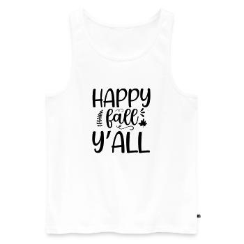 7 happy fall yall 2 - Männer Premium Bio Tank Top - Weiß - Vorne - AI Model Male 178 light (178cm)