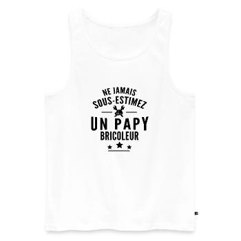 jamais sous estimez un papy bricoleur - Débardeur bio Premium Homme - blanc - Devant - Michal (187cm)