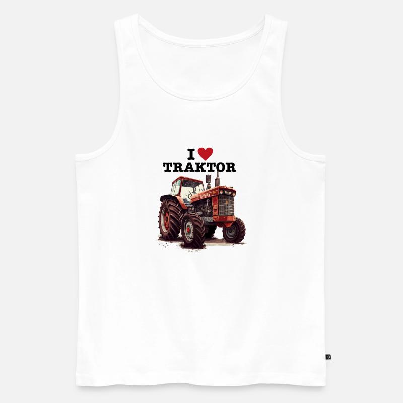 I LOVE TRAKTOR - Männer Premium Bio Tank Top - Weiß