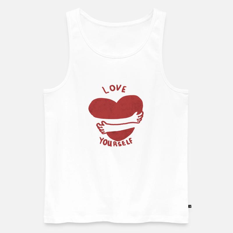 Ama te stesso - amore di sé. abbracci a cuore - Canottiera ecologica premium da uomo - bianco