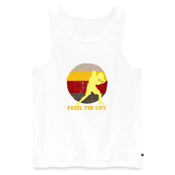 Padel Paddel Schläger Tennis Sport I Geschenk - Männer Premium Bio Tank Top - Weiß - Vorne - Michal (187cm)