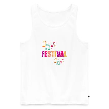 Festival estival - Débardeur bio Premium Homme - blanc - Devant - AI Model Male 178 light (178cm)