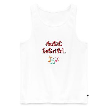 Harlequin Festival Music - Men's Premium Organic Tank Top - white - Front - AI Model Male 178 light (178cm)