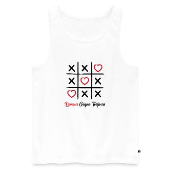 L amour Gagne Toujours - cadeau saint valentine - Débardeur bio Premium Homme - blanc - Devant - Michal (187cm)