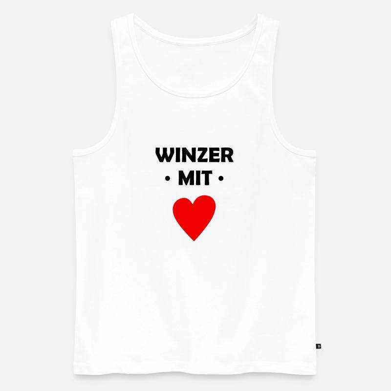 Winzer mit Herz - Männer Premium Bio Tank Top - Weiß