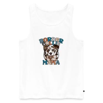 Border Collie merle Mama Hunde Muttertag Wilsigns - Männer Premium Bio Tank Top - Weiß - Vorne - Michal (187cm)