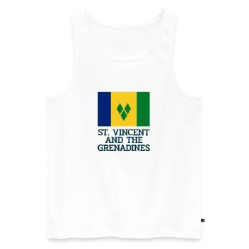 Saint Vincent - Kingstown - Caribbean - West Indies - Men's Premium Organic Tank Top - white - Front - Michal (187cm)