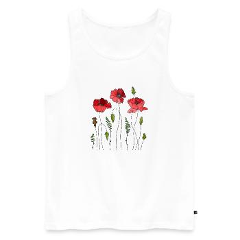 Fleur - Débardeur bio Premium Homme - blanc - Devant - Michal (187cm)