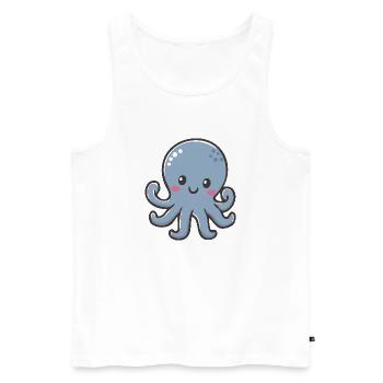 Octopus - mignon dessin animé octopus kawaii - Débardeur bio Premium Homme - blanc - Devant - Michal (187cm)