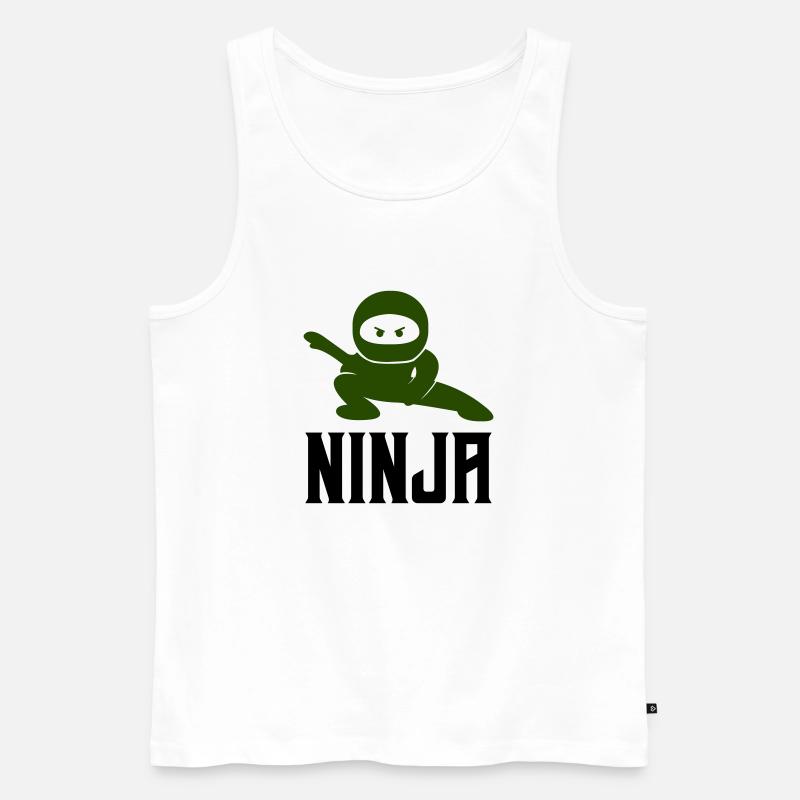 ninja comic - Männer Premium Bio Tank Top - Weiß