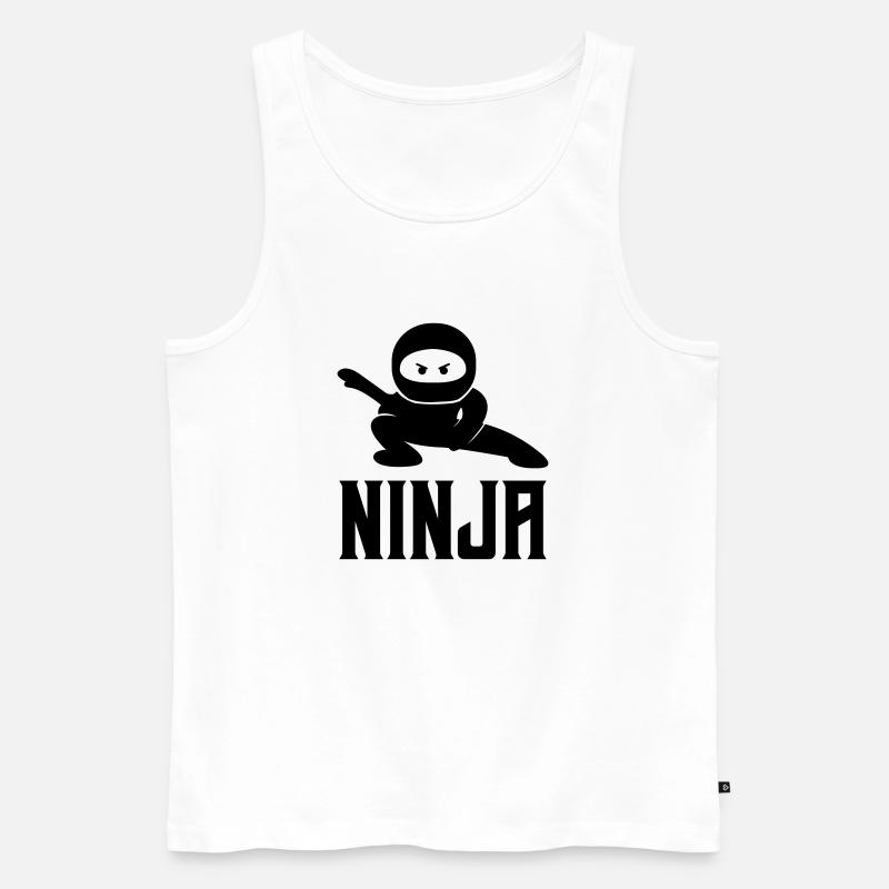 ninja comic - Männer Premium Bio Tank Top - Weiß