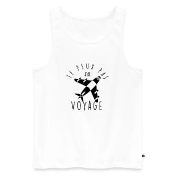 I can't, I traveled. - Men's Premium Organic Tank Top - white - Front - Michal (187cm)