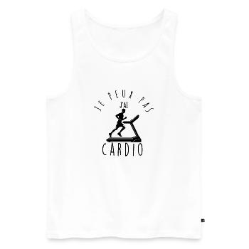 Ich kann nicht, ich habe Cardio. - Männer Premium Bio Tank Top - Weiß - Vorne - Michal (187cm)