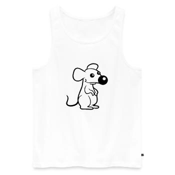 Mouse Big Nose Mouse Small Rat Rodent Cute - Men's Premium Organic Tank Top - white - Front - AI Model Male 178 light (178cm)