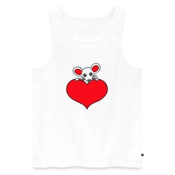 Maus Herz Liebe Symbol Lieblingstier Haustier Süß - Männer Premium Bio Tank Top - Weiß - Vorne - AI Model Male 178 light (178cm)