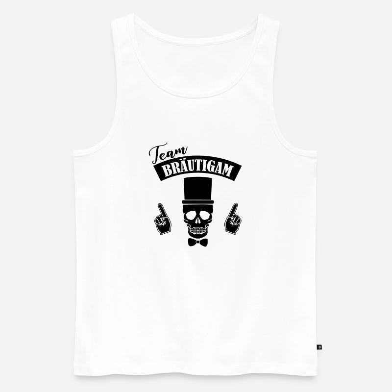 Team Bräutigam Skull - Männer Premium Bio Tank Top - Weiß