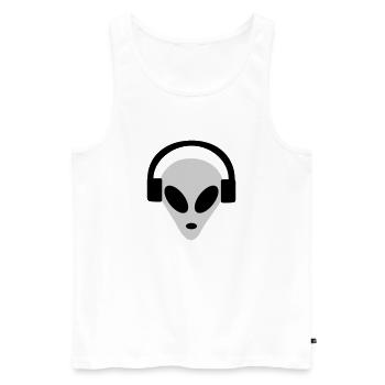 Alien Headphones - Männer Premium Bio Tank Top - Weiß - Vorne - AI Model Male 178 light (178cm)