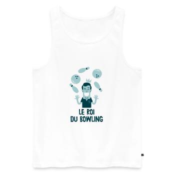 Le roi du bowling - Débardeur bio Premium Homme - blanc - Devant - Michal (187cm)