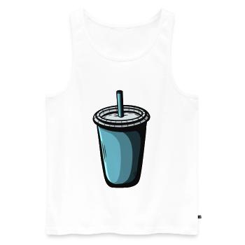 To Go Shake coffee Getränk - Männer Premium Bio Tank Top - Weiß - Vorne - AI Model Male 178 light (178cm)
