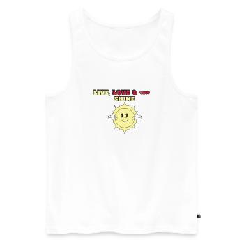 LIVE, LOVE & SHINE - Männer Premium Bio Tank Top - Weiß - Vorne - Michal (187cm)