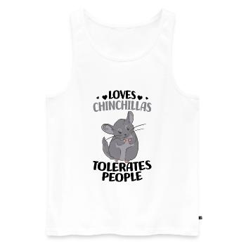 Chinchilla - Männer Premium Bio Tank Top - Weiß - Vorne - AI Model Male 178 light (178cm)