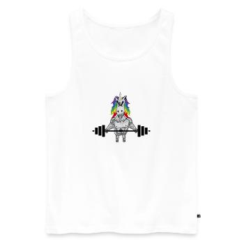 Fitness Unicorn Punk - Men's Premium Organic Tank Top - white - Front - Michal (187cm)