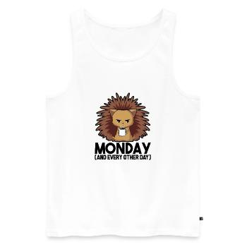 Montage, No fancy, work, hedgehog, gift, Nope - Men's Premium Organic Tank Top - white - Front - AI Model Male 178 light (178cm)
