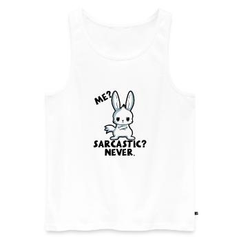 Sarkasmus, Hase, Ich, Geschenkidee, Nope, Humor - Männer Premium Bio Tank Top - Weiß - Vorne - Michal (187cm)