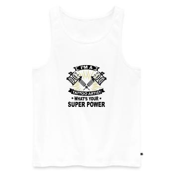 Ich bin Tattoo-Künstler, was ist deine Supermacht - Männer Premium Bio Tank Top - Weiß - Vorne - AI Model Male 178 light (178cm)